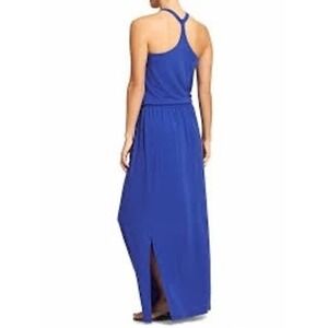 Athleta Cressida Dress Cerulean Blue  Maxi Athletic Racerback Drawstring Small